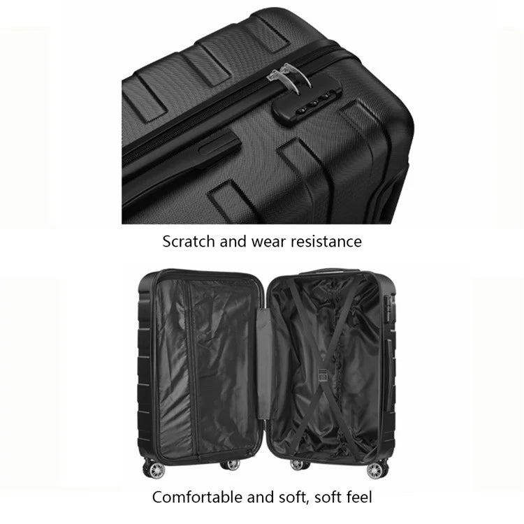 24-Inch Checked Luggage Case Pull Trolley Bag Suitcase Baggage, 39x26x64cm