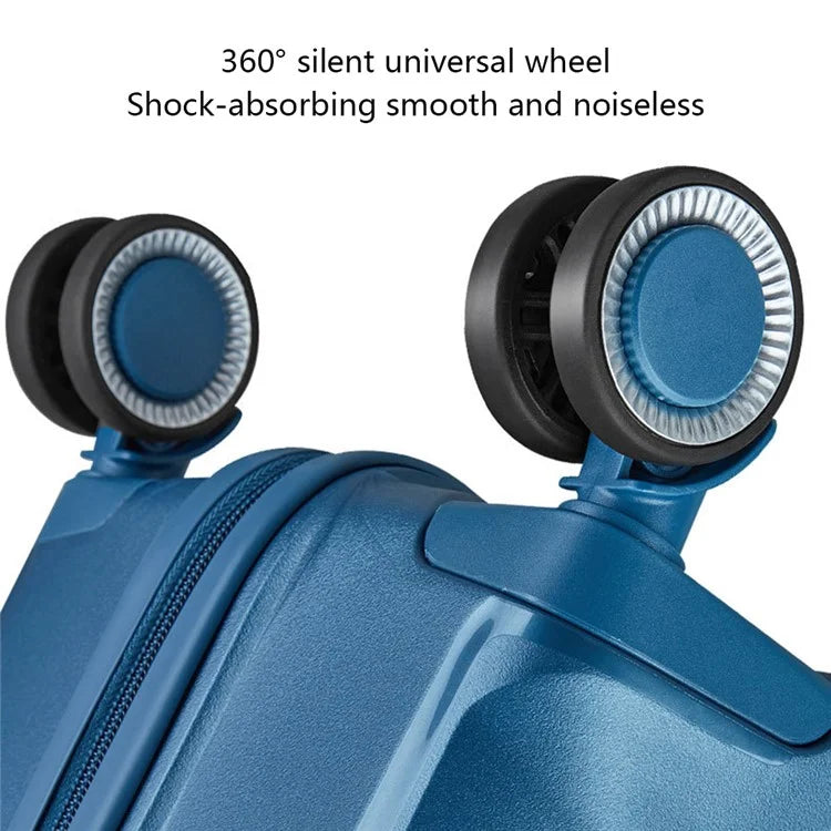 20-Inch PP Shell Carry On Luggage 4 Spinner Wheels Suitcase Trolley Case, 57x34x23cm