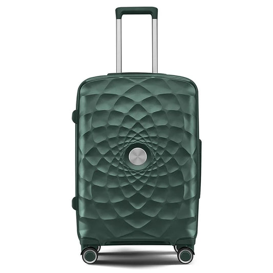 20-Inch PP Shell Carry On Luggage 4 Spinner Wheels Suitcase Trolley Case, 57x34x23cmish Green