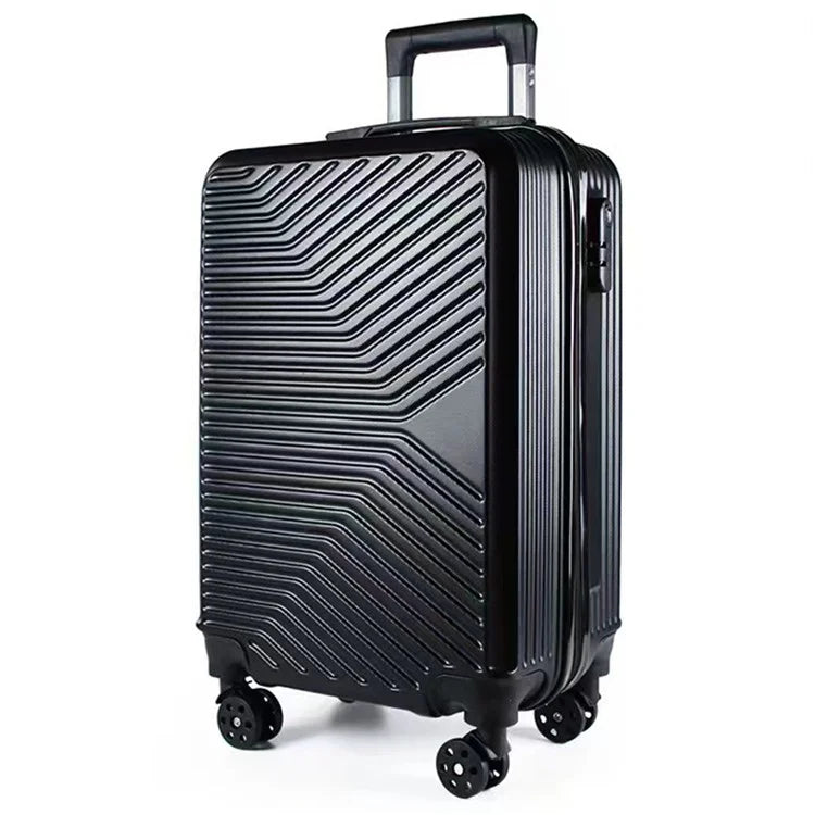 Stripe Design 20-inch ABS+PP Suitcase Silent Universal Wheels Travel Trolley Case, 36x23x50cm