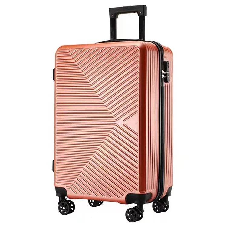 Stripe Design 20-inch ABS+PP Suitcase Silent Universal Wheels Travel Trolley Case, 36x23x50cm