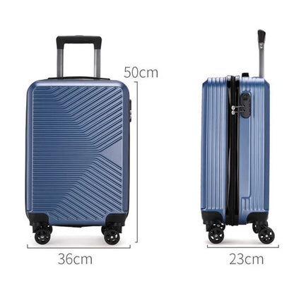 Stripe Design 20-inch ABS+PP Suitcase Silent Universal Wheels Travel Trolley Case, 36x23x50cm