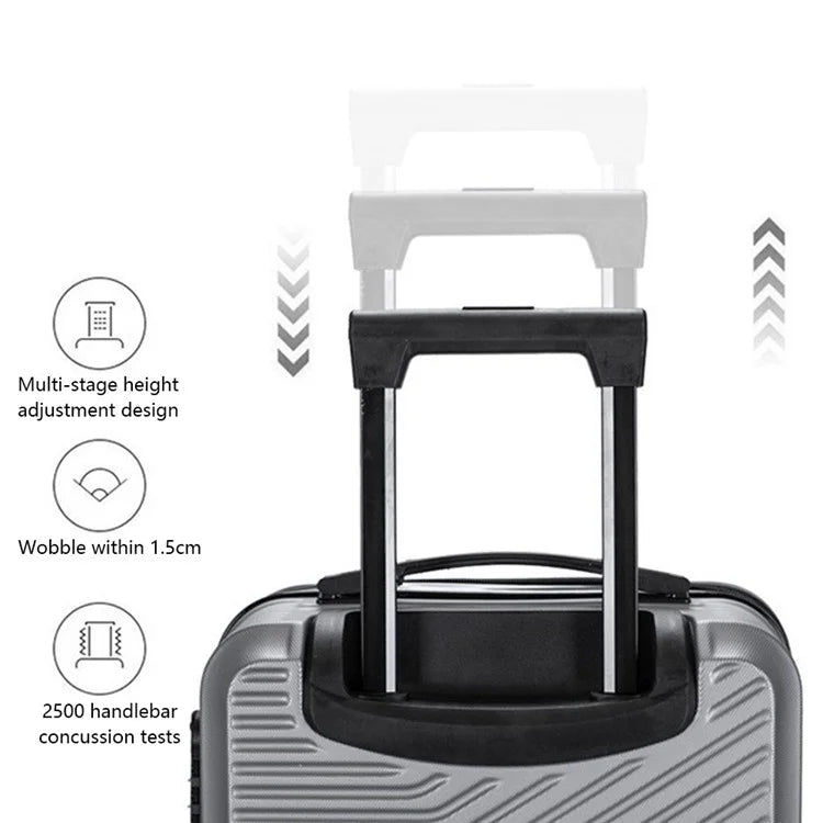 Stripe Design 20-inch ABS+PP Suitcase Silent Universal Wheels Travel Trolley Case, 36x23x50cm