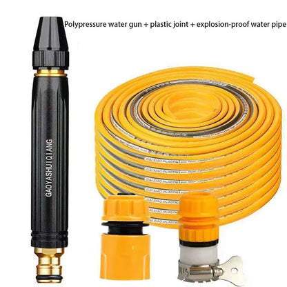 High Pressure Car Washing Spray Nozzle Aluminum Alloy Car Cleaning Watering Spray Gun with 10m Water Hose