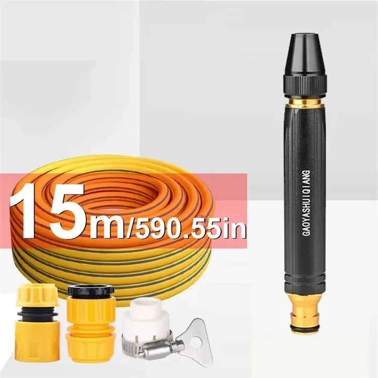 Car Washing Spray Nozzle High Pressure Vehicle Cleaning Watering Flushing Spray Gun with 15m Water Hose