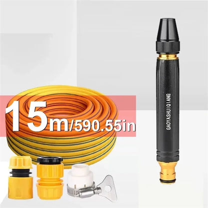 Car Washing Spray Nozzle High Pressure Vehicle Cleaning Watering Flushing Spray Gun with 15m Water Hose