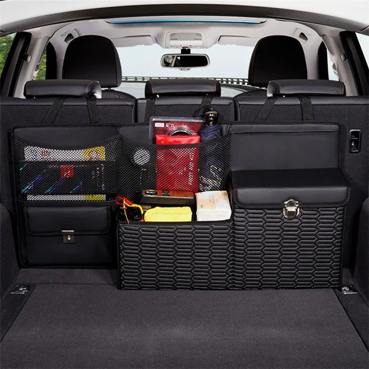 PU Leather Car Trunk Organizer Hanging Box Large Capacity Folding Storage Bag