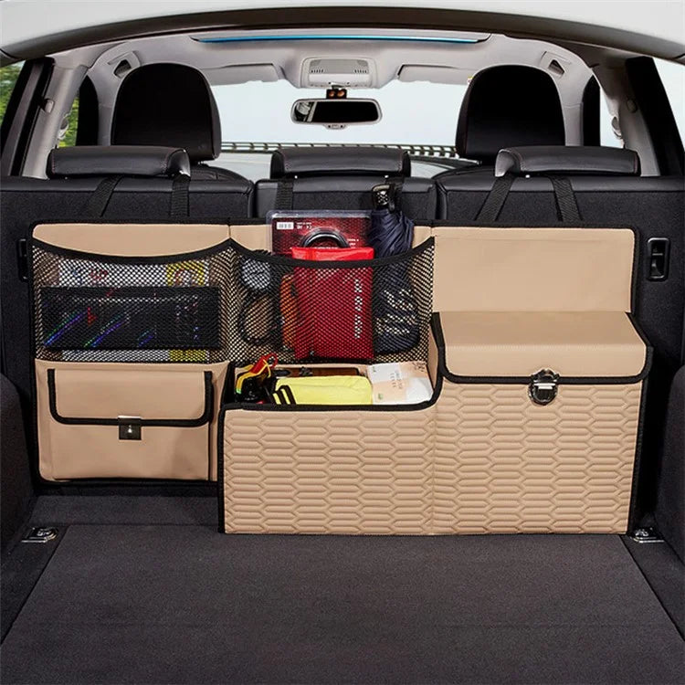 PU Leather Car Trunk Organizer Hanging Box Large Capacity Folding Storage Bag