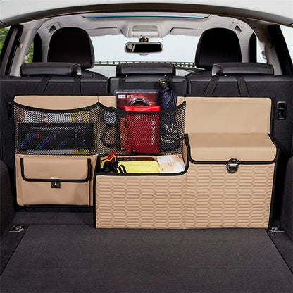 PU Leather Car Trunk Organizer Hanging Box Large Capacity Folding Storage Bag