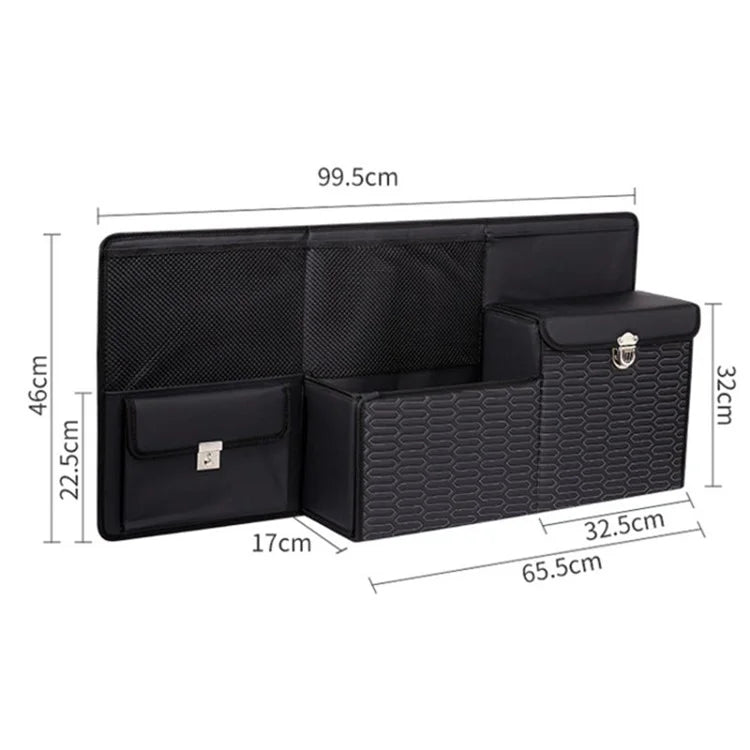 PU Leather Car Trunk Organizer Hanging Box Large Capacity Folding Storage Bag