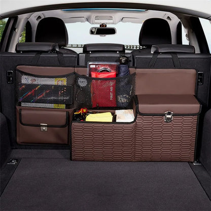 PU Leather Car Trunk Organizer Hanging Box Large Capacity Folding Storage Bag