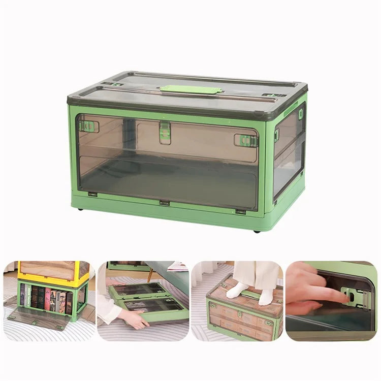 48 x 33.5 x 26cm 5-Sided Doors Folding Storage Box PP Household Organizer Container, Size: M