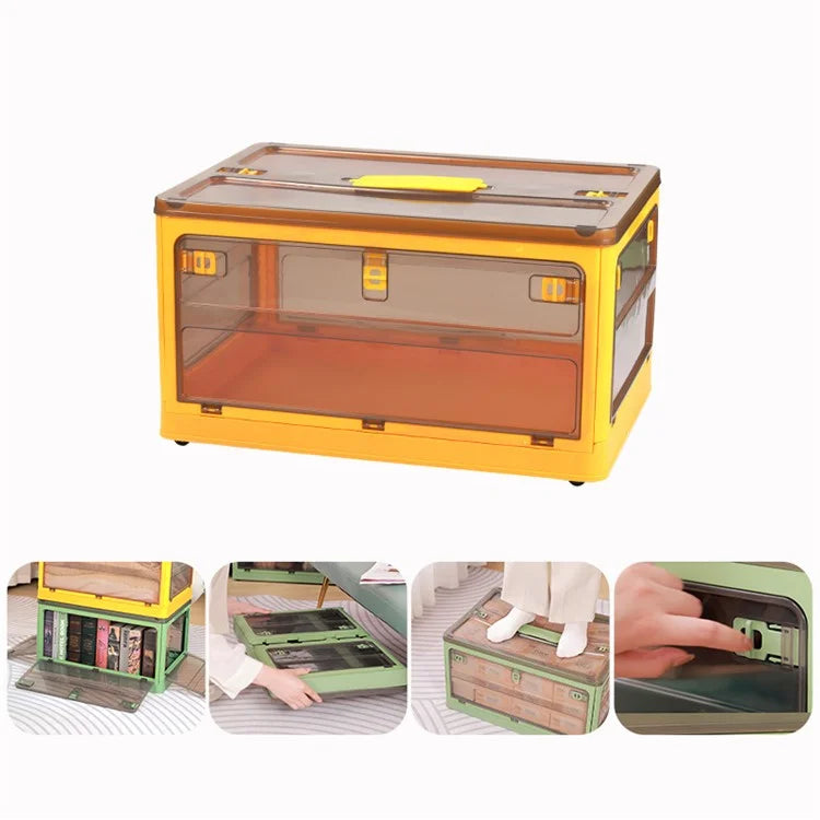 48 x 33.5 x 26cm 5-Sided Doors Folding Storage Box PP Household Organizer Container, Size: M