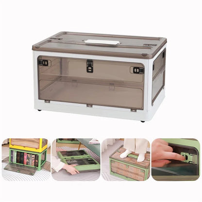 48 x 33.5 x 26cm 5-Sided Doors Folding Storage Box PP Household Organizer Container, Size: M