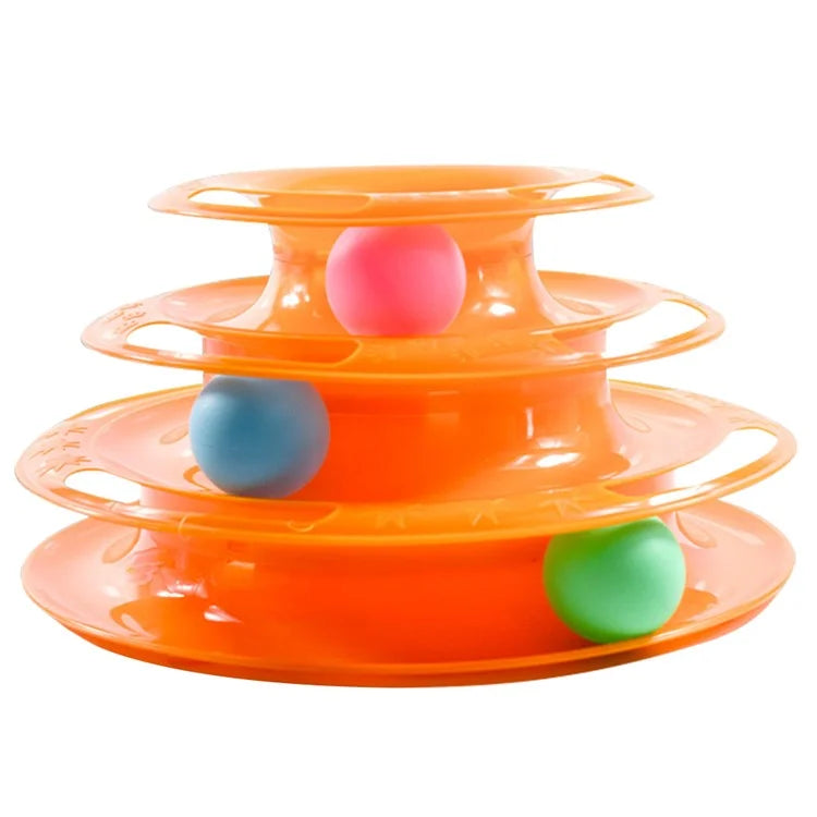 3-Layer Cat Turntable Toy Pet Cat Rolling Balls PVC Turntable Toy