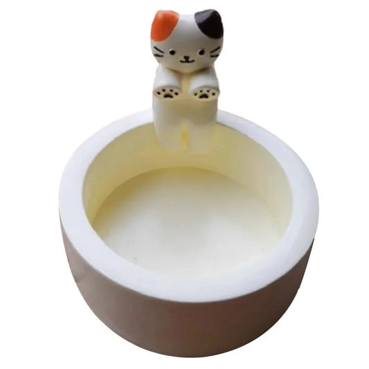 Cute Cat Scented Candle Holder Resin Candlestick Home Restaurant Decoration