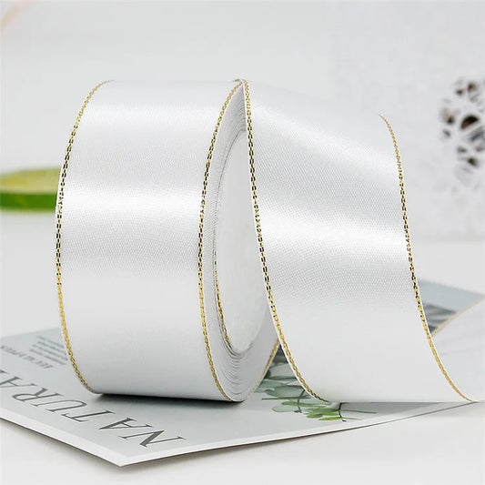 4cm Christmas Gift Wrapping Satin Ribbon for Wedding Party Decoration, Length: 22m