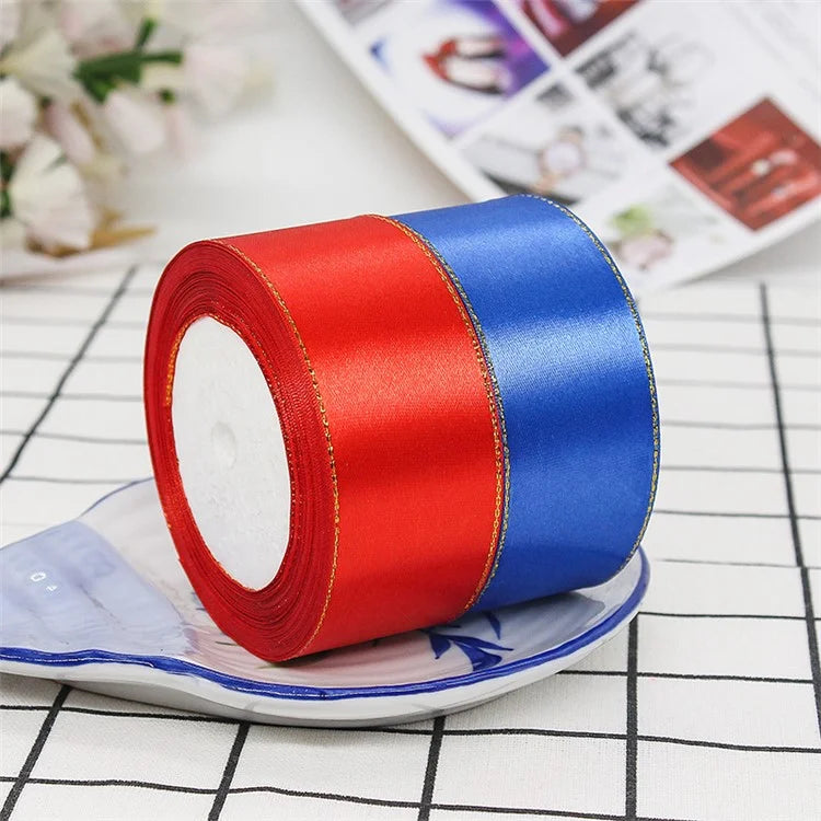 4cm Christmas Gift Wrapping Satin Ribbon for Wedding Party Decoration, Length: 22m
