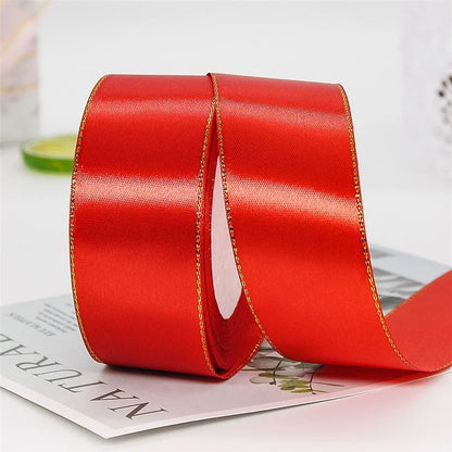 4cm Christmas Gift Wrapping Satin Ribbon for Wedding Party Decoration, Length: 22m