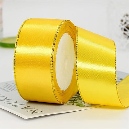 4cm Christmas Gift Wrapping Satin Ribbon for Wedding Party Decoration, Length: 22m