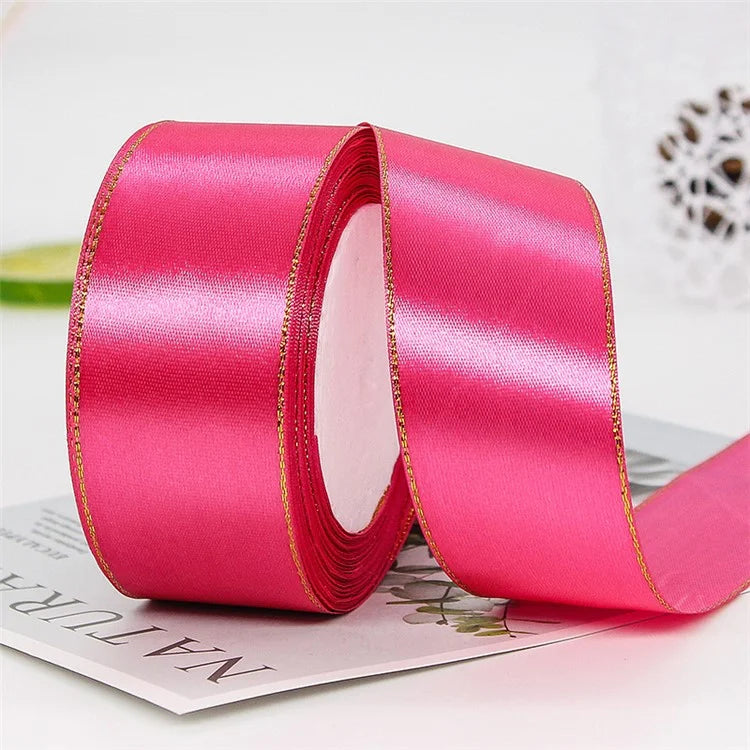4cm Christmas Gift Wrapping Satin Ribbon for Wedding Party Decoration, Length: 22m