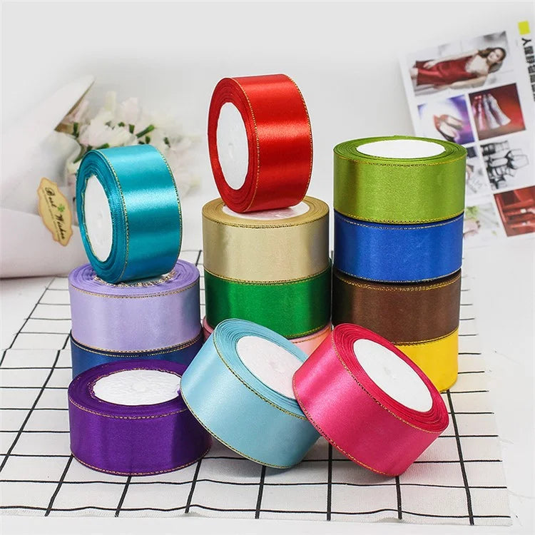 4cm Christmas Gift Wrapping Satin Ribbon for Wedding Party Decoration, Length: 22m