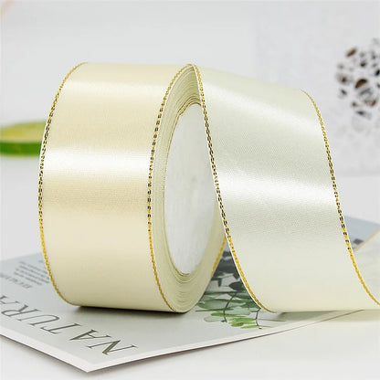 4cm Christmas Gift Wrapping Satin Ribbon for Wedding Party Decoration, Length: 22m