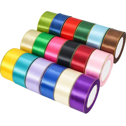 4cm Christmas Gift Wrapping Satin Ribbon for Wedding Party Decoration, Length: 22m