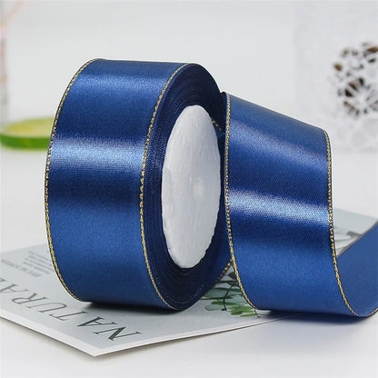 4cm Christmas Gift Wrapping Satin Ribbon for Wedding Party Decoration, Length: 22m