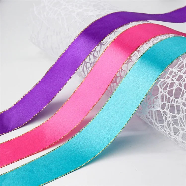 4cm Christmas Gift Wrapping Satin Ribbon for Wedding Party Decoration, Length: 22m