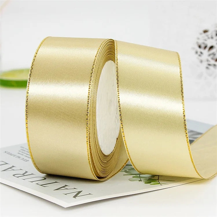 4cm Christmas Gift Wrapping Satin Ribbon for Wedding Party Decoration, Length: 22m