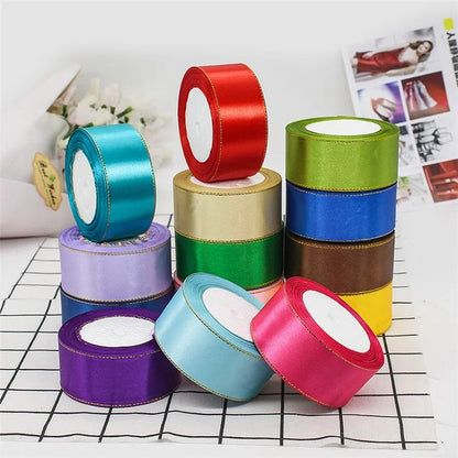 4cm Christmas Gift Wrapping Satin Ribbon for Wedding Party Decoration, Length: 22m