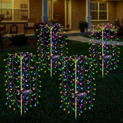 100LED Ground Insert Solar Fireworks Light Yard Garden Lawn Decor Simulation Fireworks Light