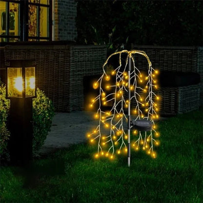 100LED Ground Insert Solar Fireworks Light Yard Garden Lawn Decor Simulation Fireworks Light