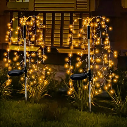 100LED Ground Insert Solar Fireworks Light Yard Garden Lawn Decor Simulation Fireworks Light