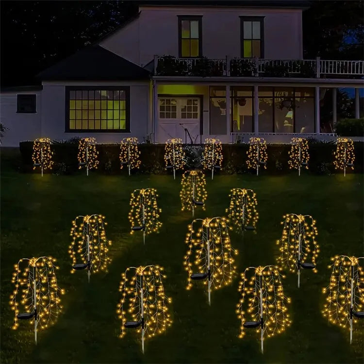 100LED Ground Insert Solar Fireworks Light Yard Garden Lawn Decor Simulation Fireworks Light