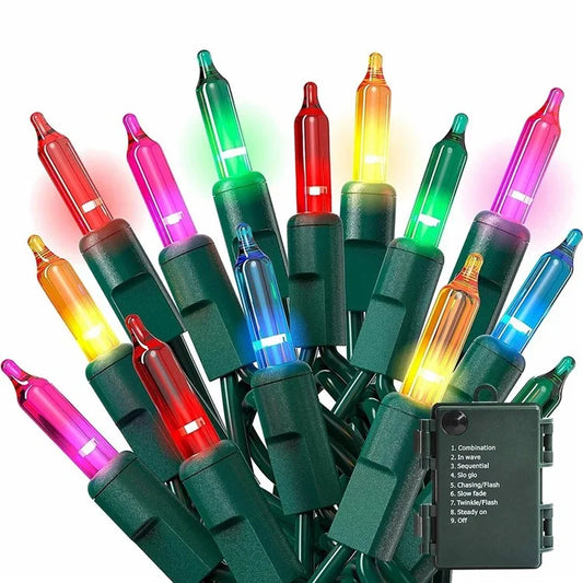 5m 50-LED Pointed Bulb String Light Waterproof Outdoor Indoor Festival Decorative Lamp