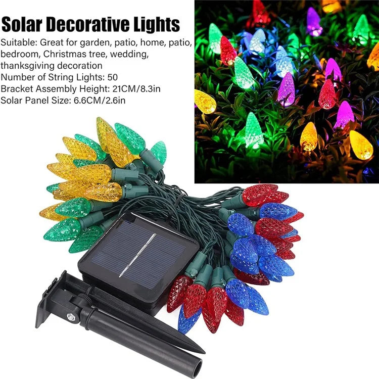 5m 20-LED Strawberry String Light 8 Modes Solar Outdoor Garden Yard Christmas Decorative Lamp