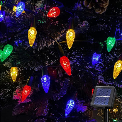 5m 20-LED Strawberry String Light 8 Modes Solar Outdoor Garden Yard Christmas Decorative Lamp