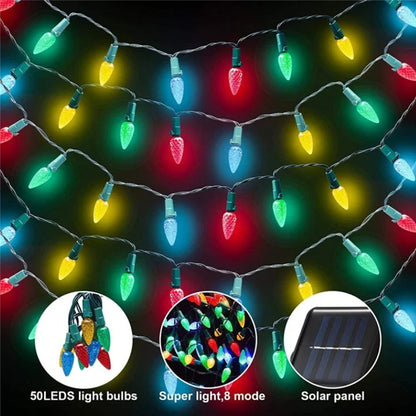 5m 20-LED Strawberry String Light 8 Modes Solar Outdoor Garden Yard Christmas Decorative Lamp