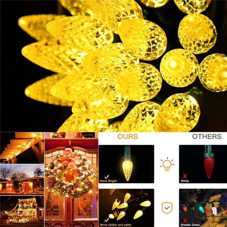 5m 20-LED Strawberry String Light 8 Modes Solar Outdoor Garden Yard Christmas Decorative Lamp