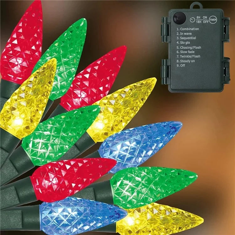 5m 50-LED Strawberry Shape String Light 8 Modes Timing Waterproof Outdoor Indoor Decorative Lamp