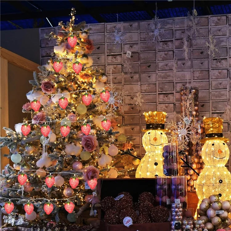 1.5m 10-LED Strawberry String Light Battery Powered Bedroom Decoration Lamp, Constant Light