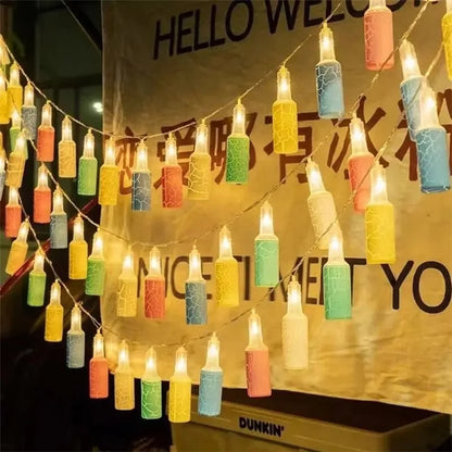 1.5m 10-LED Wine Bottle Design String Light Battery Powered Decorative Atmosphere Lamp, Constant Light