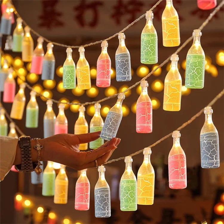 1.5m 10-LED Wine Bottle Design String Light Battery Powered Decorative Atmosphere Lamp, Constant Light