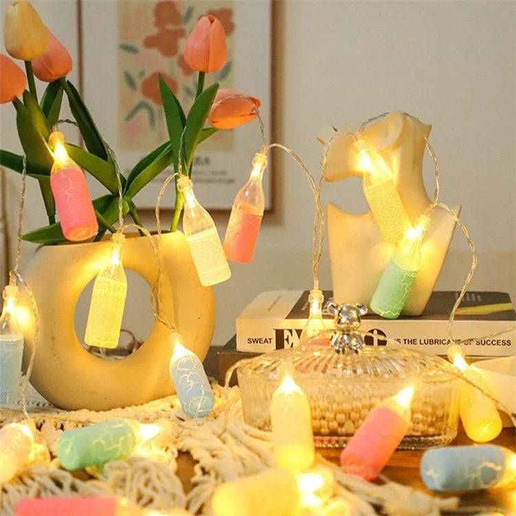 1.5m 10-LED Wine Bottle Design String Light Battery Powered Decorative Atmosphere Lamp, Constant Light