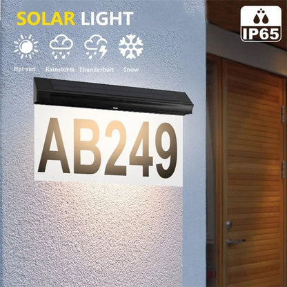 30-LED Solar Address Sign House Numbers Light with 26 Alphabet+3 Group Number+4-Grid Paper