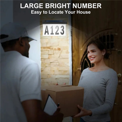 30-LED Solar Address Sign House Numbers Light with 26 Alphabet+3 Group Number+4-Grid Paper