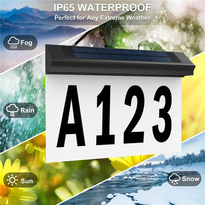 30-LED Solar Address Sign House Numbers Light with 26 Alphabet+3 Group Number+4-Grid Paper