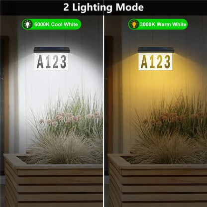 30-LED Solar Address Sign House Numbers Light with 26 Alphabet+3 Group Number+4-Grid Paper